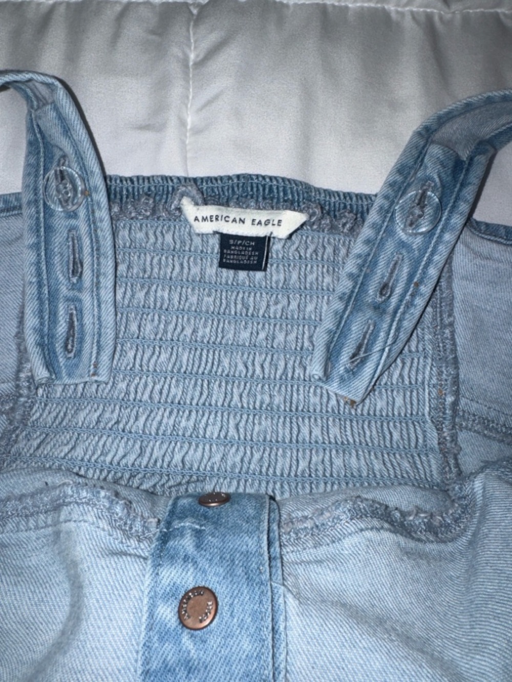 2 for 25! AE Corset Button-Up Denim Mini Dress - Picture 2 of 3